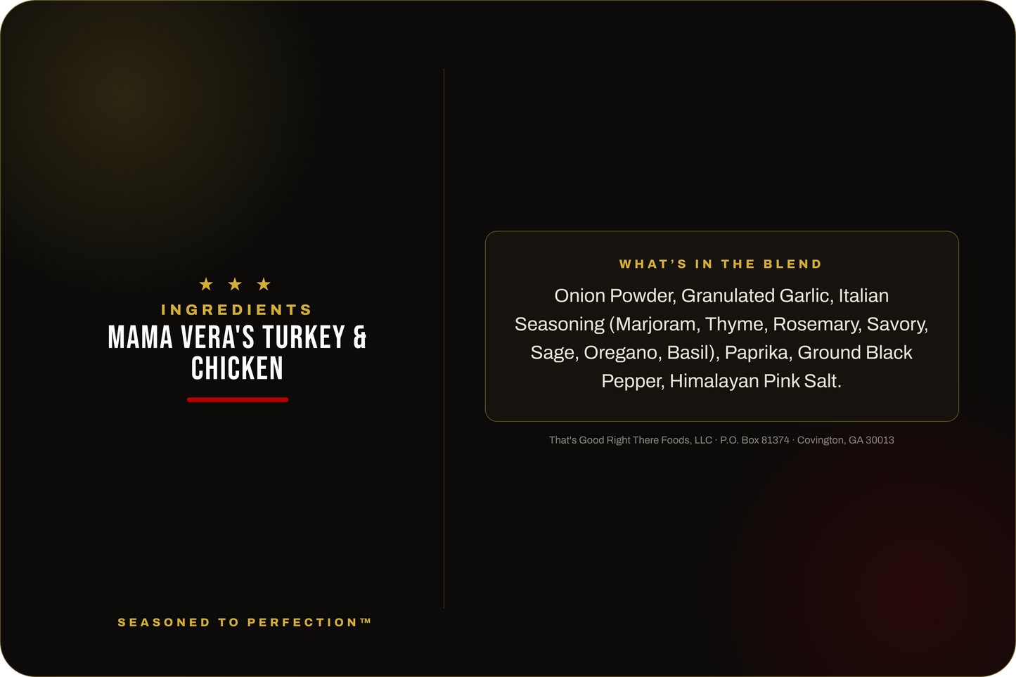 Mama Vera's Turkey & Chicken Blend